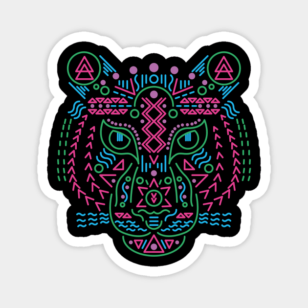 Jungle Tiger 90's Colours Magnet by JDP Designs