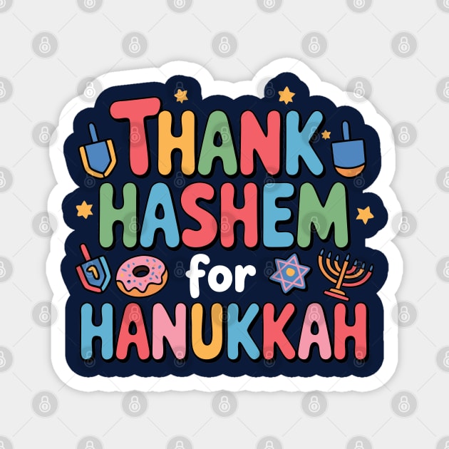 Thank HaShem for Hanukkah – Cute Colorful Holiday Design Magnet by Thank HaShem