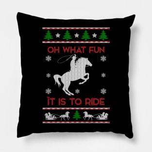 Horse Lover Ugly Christmas Sweater Gift Pillow