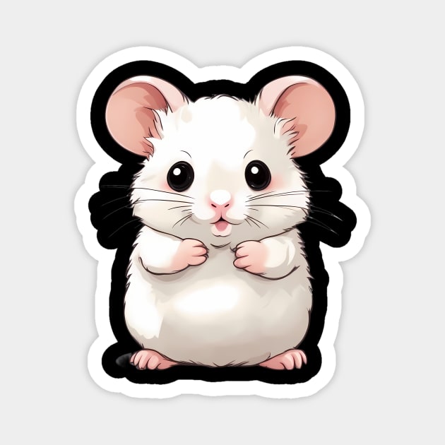 Fat Baby White Mouse Magnet by animegirlnft