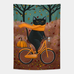 Fall Bicycle Ride Tapestry