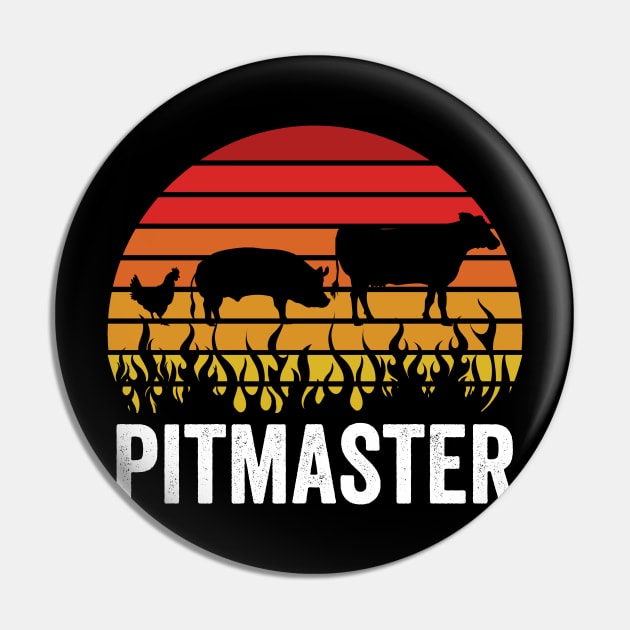 Funny Grilling Dad BBQ Season Pitmaster Pin by Visual Vibes
