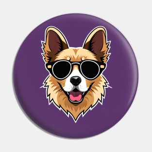 Cute corgi dog with glasses Pin