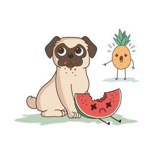 PUG DOG WATERMELON PINEAPPLE T-Shirt