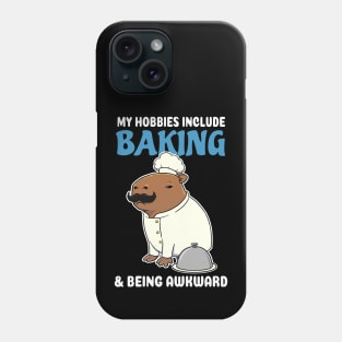 My hobbies include Baking and being awkward cartoon Capybara Chef Phone Case