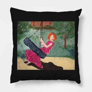 girl on a swing Pillow