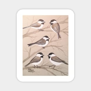 A banditry of chickadees Magnet