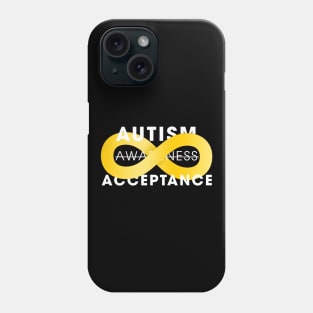 Autism Acceptance With Gold Infinity Phone Case