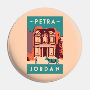 A Vintage Travel Art of Petra - Jordan Pin