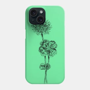 Four leaf clover print Phone Case