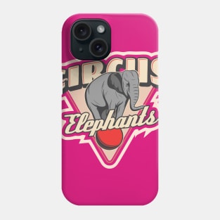 Circus elephants malabarist badge logo Phone Case