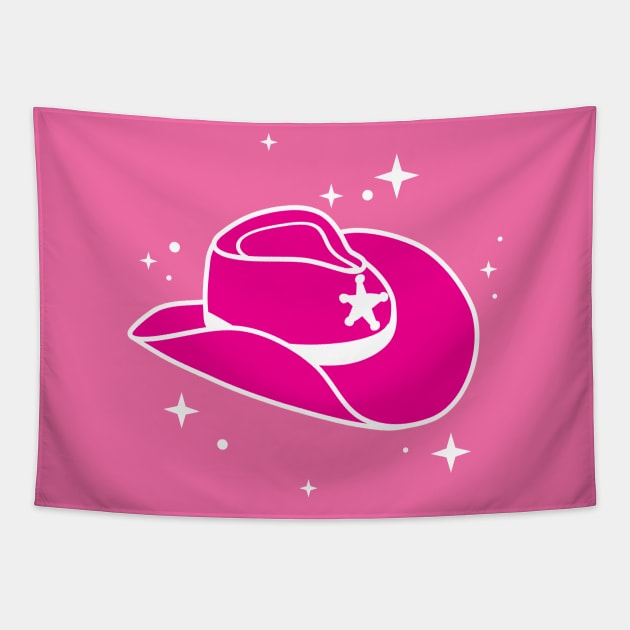 Hot Pink Cowboy Hat Cowgirl Aesthetic - Cowboy Hat - Tapestry | TeePublic