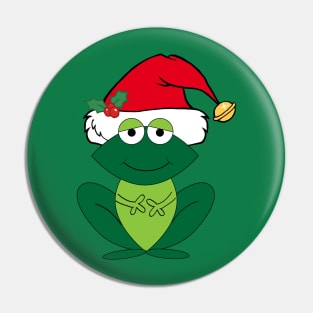 Cute Christmas Frog in Santa Hat Pin