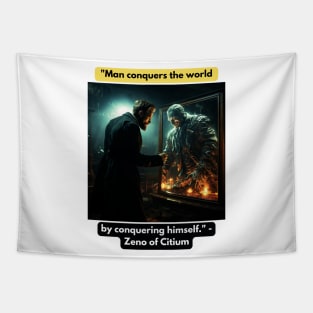 "Man conquers the world by conquering himself." - Zeno of Citium Tapestry