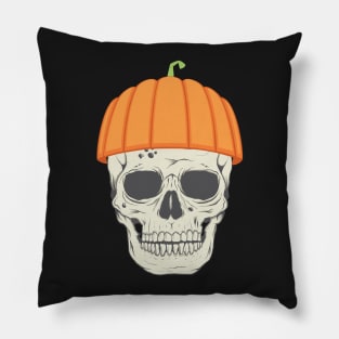 Skeleton Pumpkin Halloween Pillow