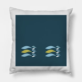 fishes on petrol blue background Pillow