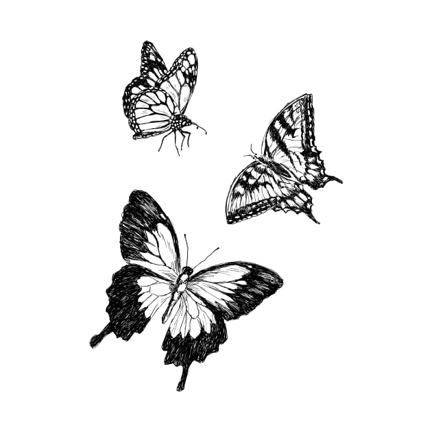 butterflies print by rachelsfinelines