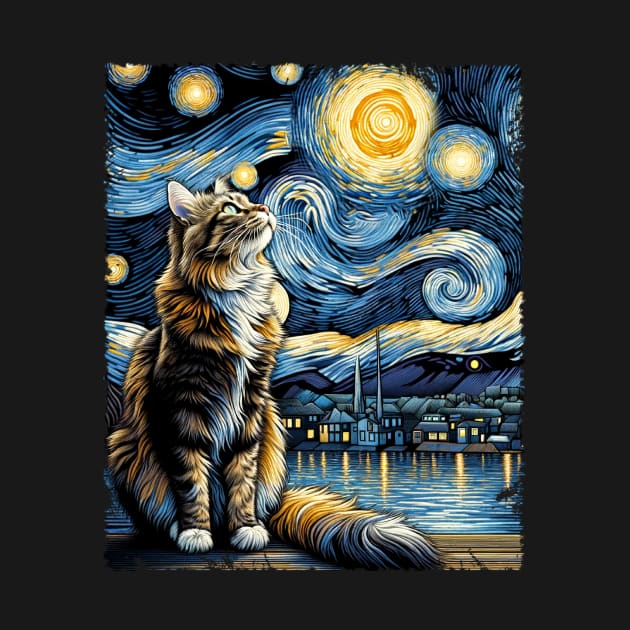 Sassy Starry Night Cat Shirt Astral Allure by BoazBerendse insect