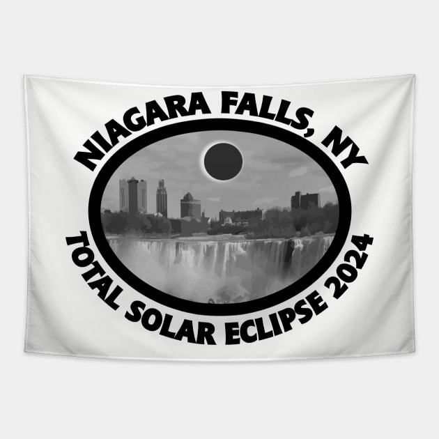 Niagara Falls NY Total Solar Eclipse 2024 Path of Totality Tapestry by DesignFunk