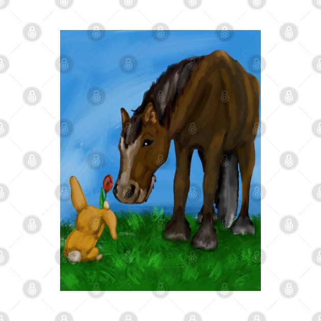 Horse and rabbit by Antiope