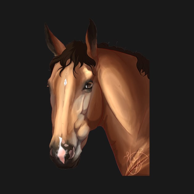 Buckskin Horse Profile by kelseydjpaint