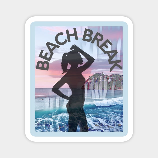 Beach Break (bikini girl silhouette) Magnet by PersianFMts