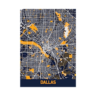 Dallas - United States Bluefresh City Map T-Shirt