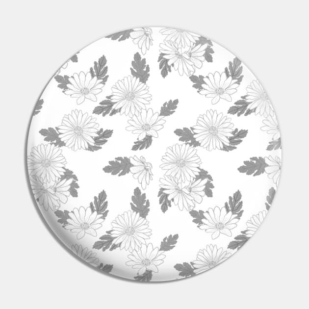 Daisies pattern, black and white Pin by RosanneCreates