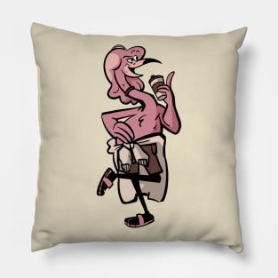 Latte Flamingo Pillow