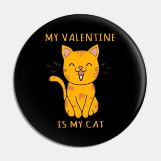 My Valentine is My Cat Pin