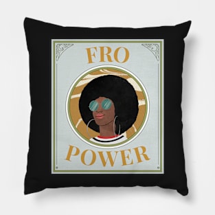 Fro Power (retro empowered woman) Pillow