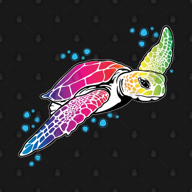 Rainbow Sea Turtle by Designs by Darrin