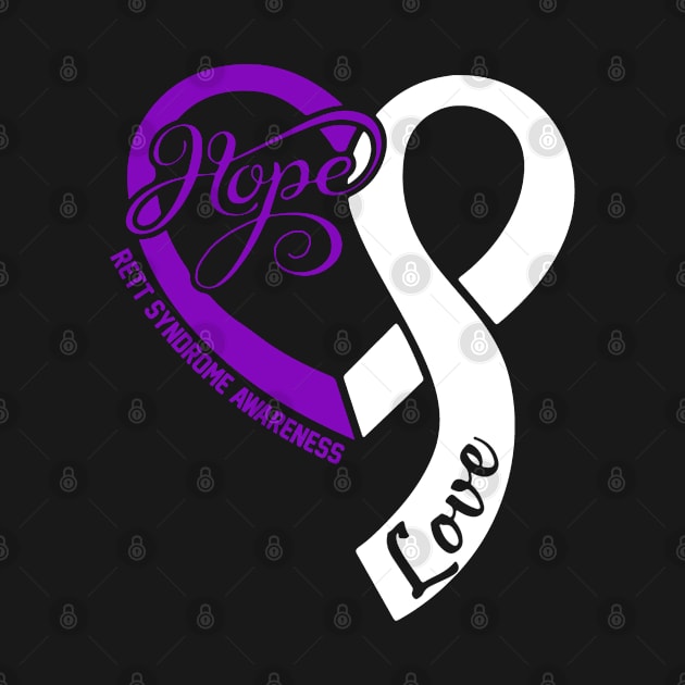 Rett Syndrome Awareness Hope Love Heart Ribbon Happy Valentines Day- Love Shouldn't Hurt Stop by DAN LE