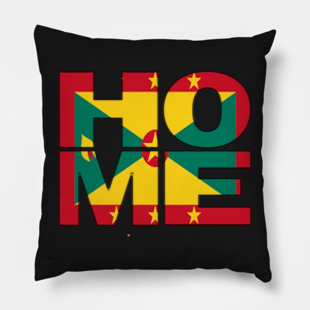 Grenada Flag Collection Spelling HOME - Grenadian - Soca Mode Pillow by Soca-Mode