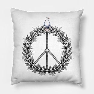 Peace symbol with olive tree Pillow