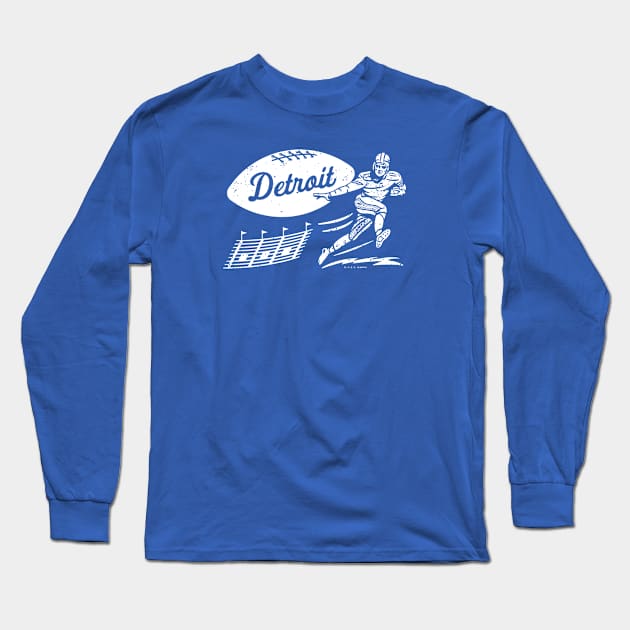 deadmansupplyco Vintage Football - Detroit Lions (White Detroit Wordmark) Long Sleeve T-Shirt