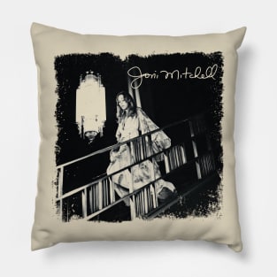 Joni Mitchell // Retro Grunge Frame Pillow