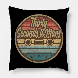 thirty seconds to mars cassette retro circle Pillow