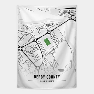 Derby County Stadium Map Desigh (White) Tapestry