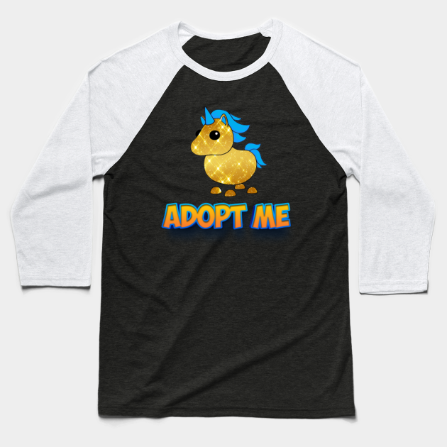 Roblox Adopt Me Golden Unicorn Roblox Baseball T Shirt Teepublic - roblox shirt duck