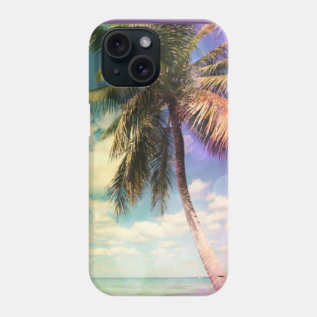 Prismatic Palm Tree on Isla Saona, Dominican Republic Phone Case by Christine aka stine1