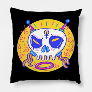 Curious Skull colorful Pillow