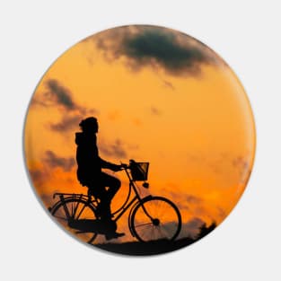 biking in the sunset Pin