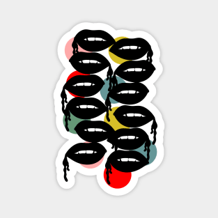 Colorful Dots and Bloody Lips Magnet