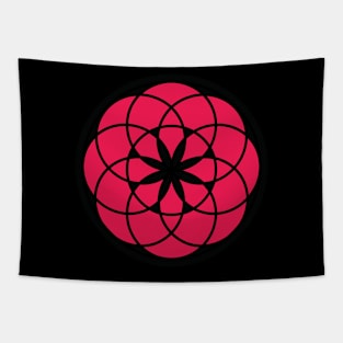 red flower of life Tapestry