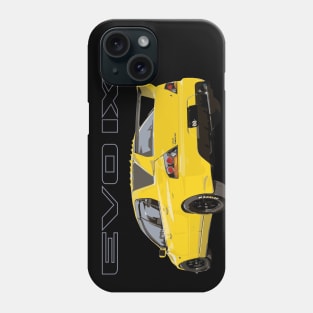 evo 9  yellow rear vortext Phone Case