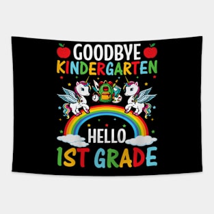 Kids Goodbye Kindergarten Hello 1St Grade Graduation Rainbow Kids Tapestry