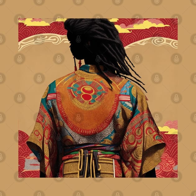 Culture's Embrace: African Elegance in Kimono by Sensei Arts