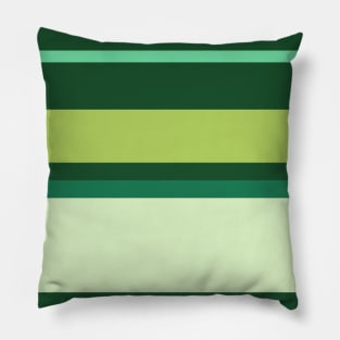 A capital commixture of Dark Sea Green, Seafoam Blue, Tea Green, Cal Poly Pomona Green and Light Olive stripes. Pillow