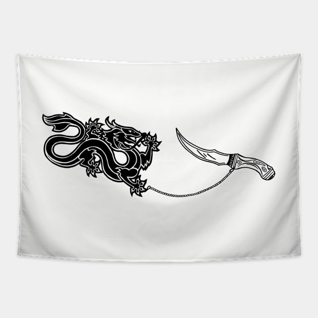 Wheel of time dragon and dagger Tapestry by hrose524